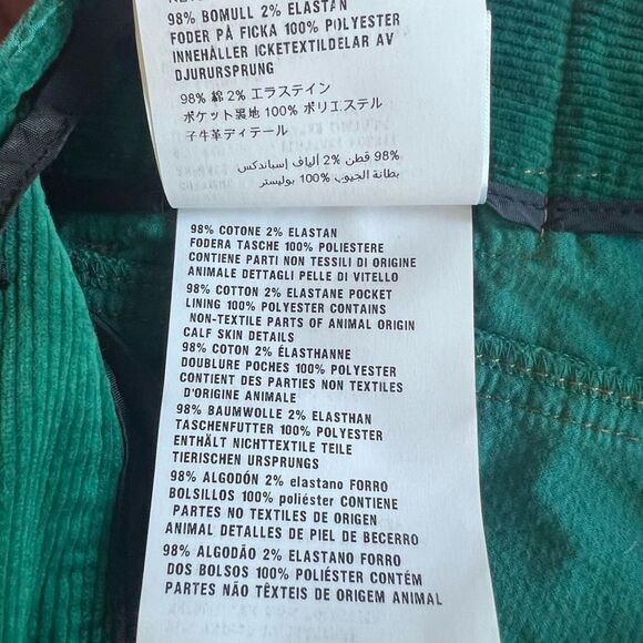 MIU MIU Corduroy Skinny Jeans In Emerald Green Size 42 - Picture 8 of 9